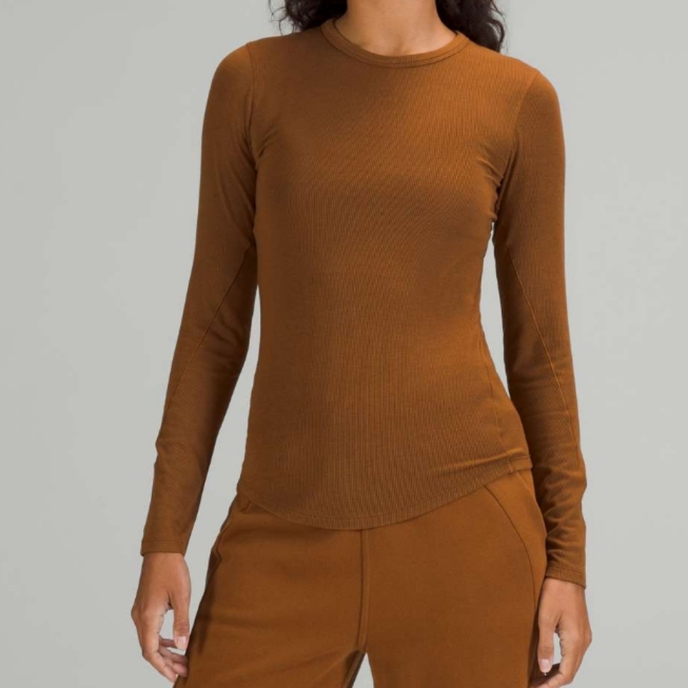 Lululemon Hold Tight Long Sleeve Copper Brown - Size 8